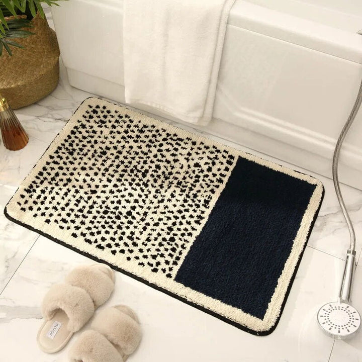Handmade Abstract Bath Mat – Non-Slip Bathroom Rug in Luxurious Polyester and Acrylic for Modern Decor 1