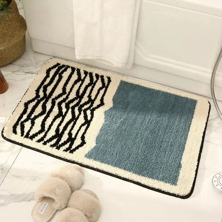 Handmade Abstract Bath Mat – Non-Slip Bathroom Rug in Luxurious Polyester and Acrylic for Modern Decor 2