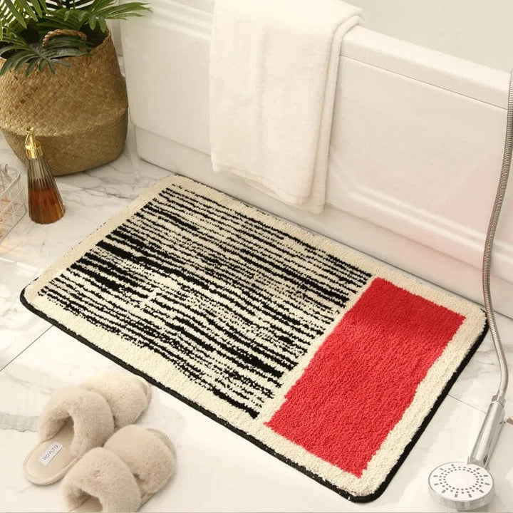 Handmade Abstract Bath Mat – Non-Slip Bathroom Rug in Luxurious Polyester and Acrylic for Modern Decor 4