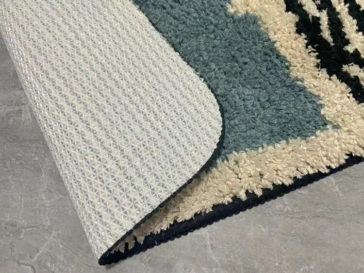 Handmade Abstract Bath Mat – Non-Slip Bathroom Rug in Luxurious Polyester and Acrylic for Modern Decor 7