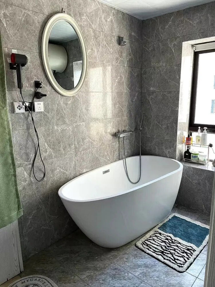 Handmade Abstract Bath Mat – Non-Slip Bathroom Rug in Luxurious Polyester and Acrylic for Modern Decor 8