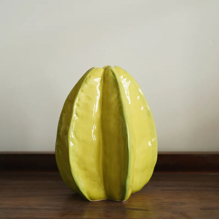 Handmade Ceramic Flower Vase in Unique Star Fruit Shape – Artistic Home Decor 2