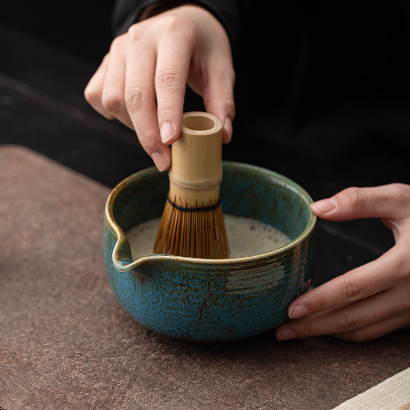 Handmade Ceramic Matcha Set – 4-Piece Matcha Tea Set with Bamboo Whisk, Bowl, Spoon & Whisk Holder for Authentic Japanese Ceremony 2