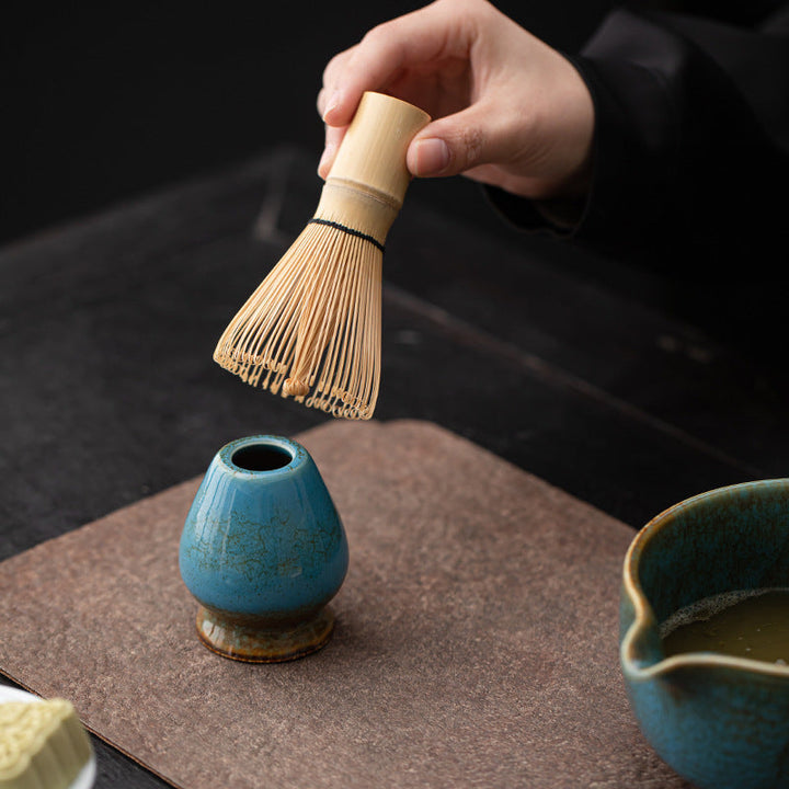 Handmade Ceramic Matcha Set – 4-Piece Matcha Tea Set with Bamboo Whisk, Bowl, Spoon & Whisk Holder for Authentic Japanese Ceremony 3