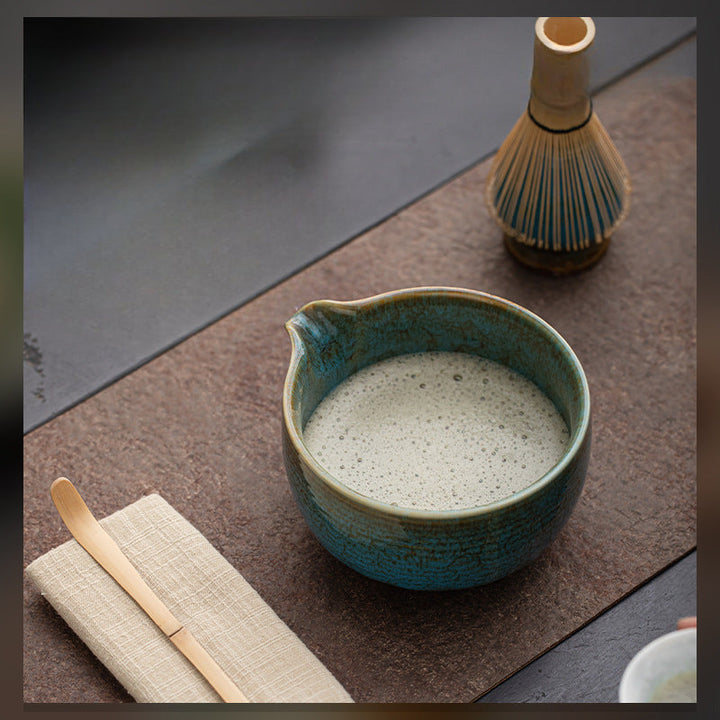 Handmade Ceramic Matcha Set – 4-Piece Matcha Tea Set with Bamboo Whisk, Bowl, Spoon & Whisk Holder for Authentic Japanese Ceremony 4