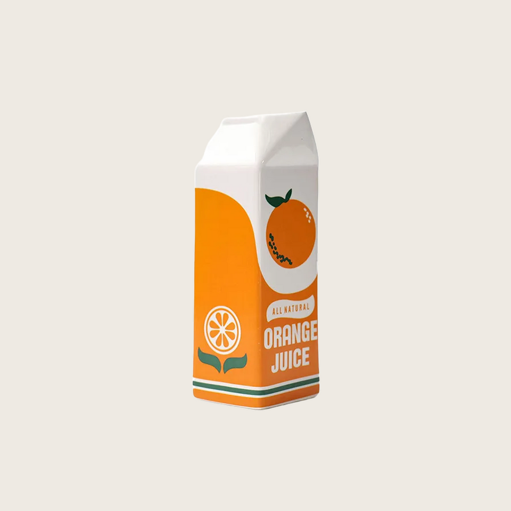 Handmade Ceramic Vase with Iconic Orange Juice Design – 22 cm Decorative Piece 1