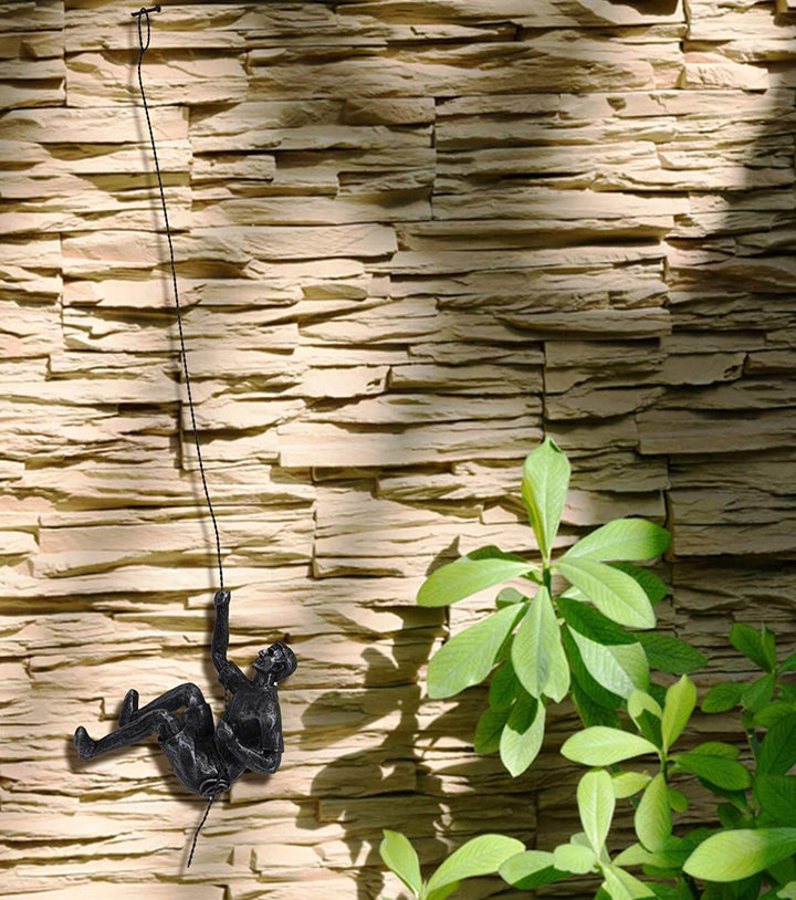 Handmade Climbing Sculpture Wall Art – Unique Natural Brown Synthetic Resin Figure for Interior Wall Decor 8