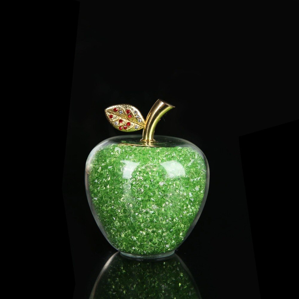 Handmade Crystal Apple Figurine – Elegant Decorative Glass Sculpture for Home and Office, Small 2.4 & Large 3.1 Sizes 0