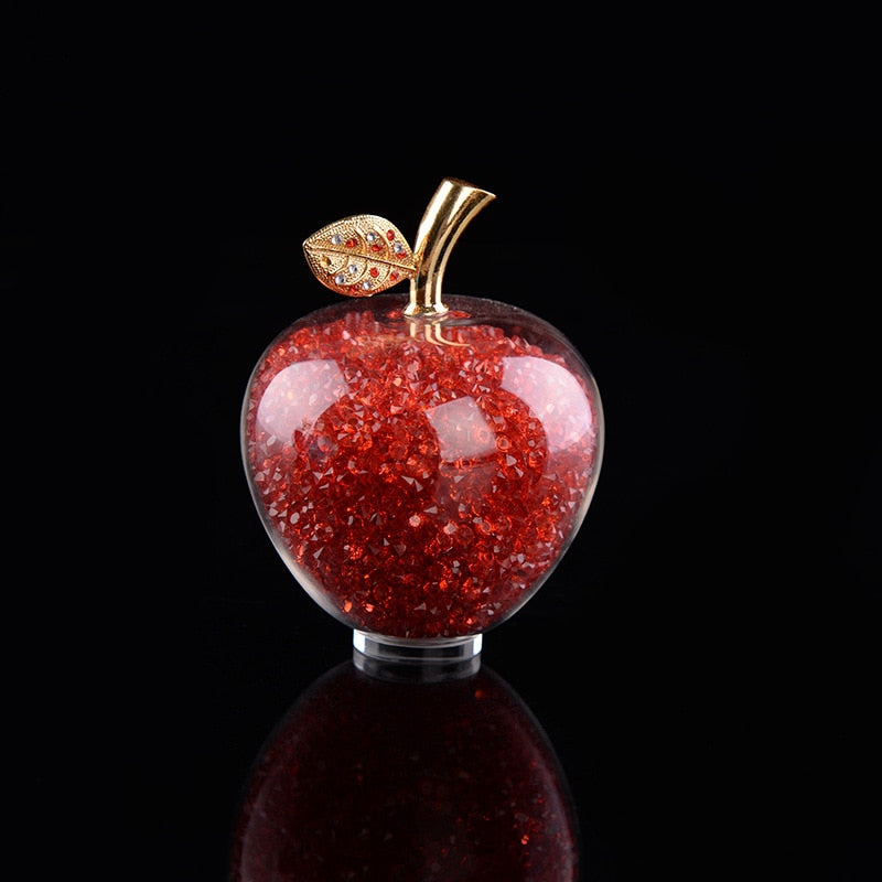 Handmade Crystal Apple Figurine – Elegant Decorative Glass Sculpture for Home and Office, Small 2.4 & Large 3.1 Sizes 2