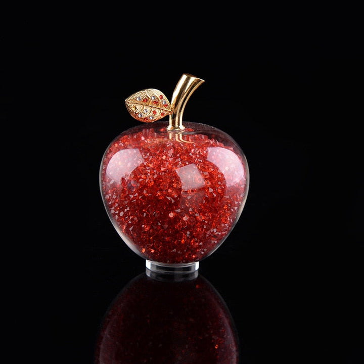 Handmade Crystal Apple Figurine – Elegant Decorative Glass Sculpture for Home and Office, Small 2.4 & Large 3.1 Sizes 2