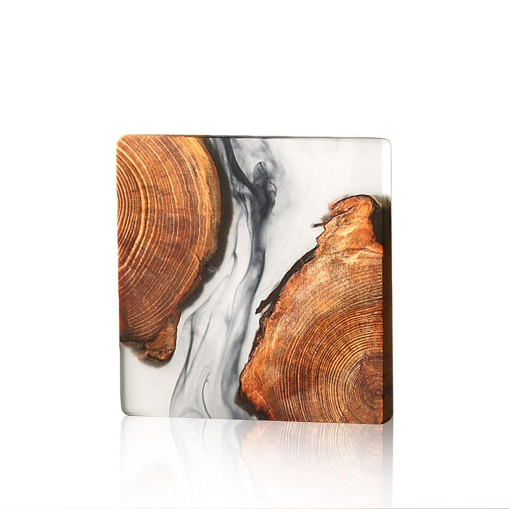 Handmade Custom Coasters for Drinks – Unique Pine Wood and Resin Design, Nature-Inspired Home Decor 1