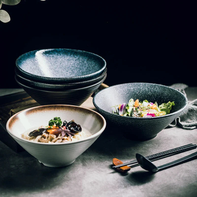 Handmade Japanese Ceramic Ramen Bowl – 18 cm, Durable, Microwave & Dishwasher Safe for Elegant Dining 1