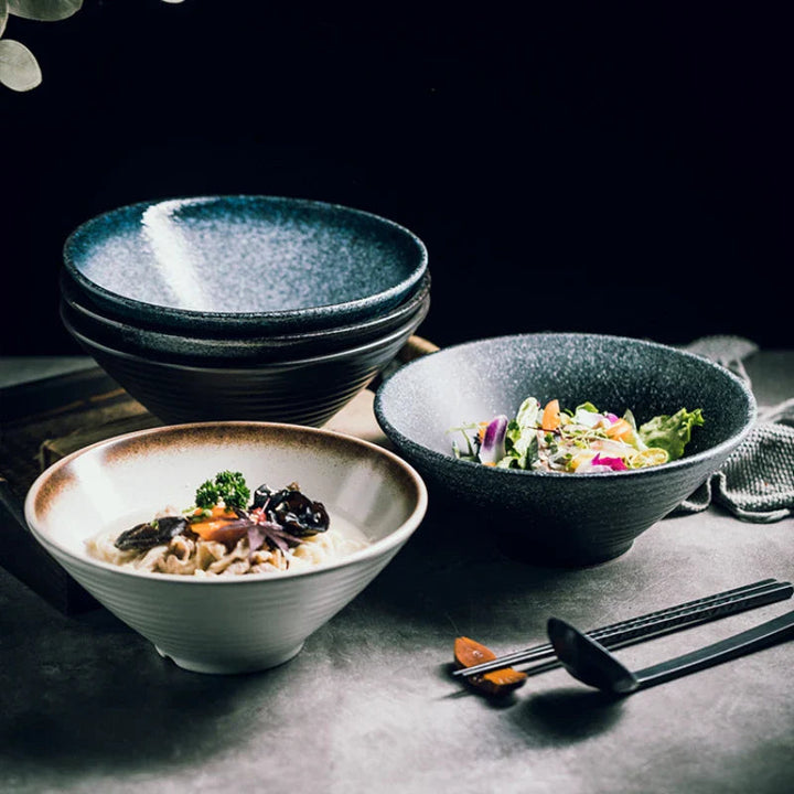 Handmade Japanese Ceramic Ramen Bowl – 18 cm, Durable, Microwave & Dishwasher Safe for Elegant Dining 1