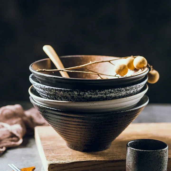 Handmade Japanese Ceramic Ramen Bowl – 18 cm, Durable, Microwave & Dishwasher Safe for Elegant Dining 2
