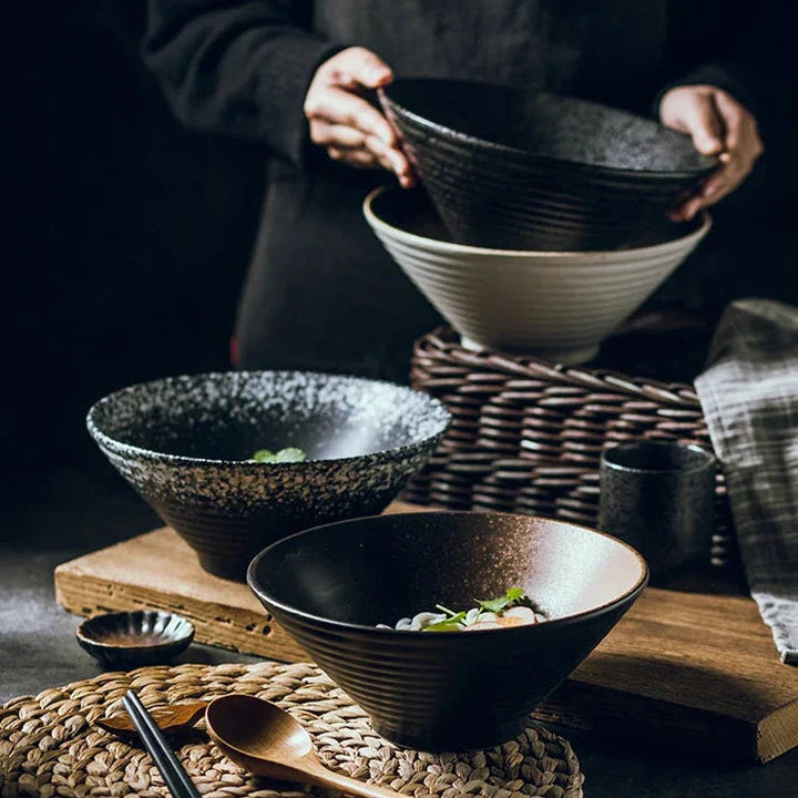 Handmade Japanese Ceramic Ramen Bowl – 18 cm, Durable, Microwave & Dishwasher Safe for Elegant Dining 5