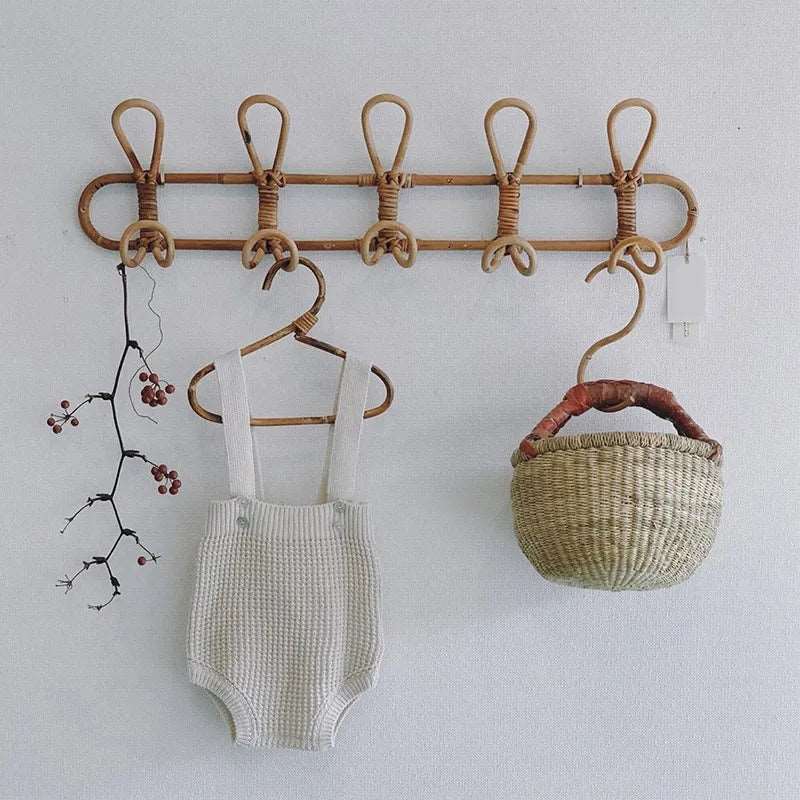 Handmade Rattan Wall Hooks – Organic Coat Rack for Rustic Home Decor 0