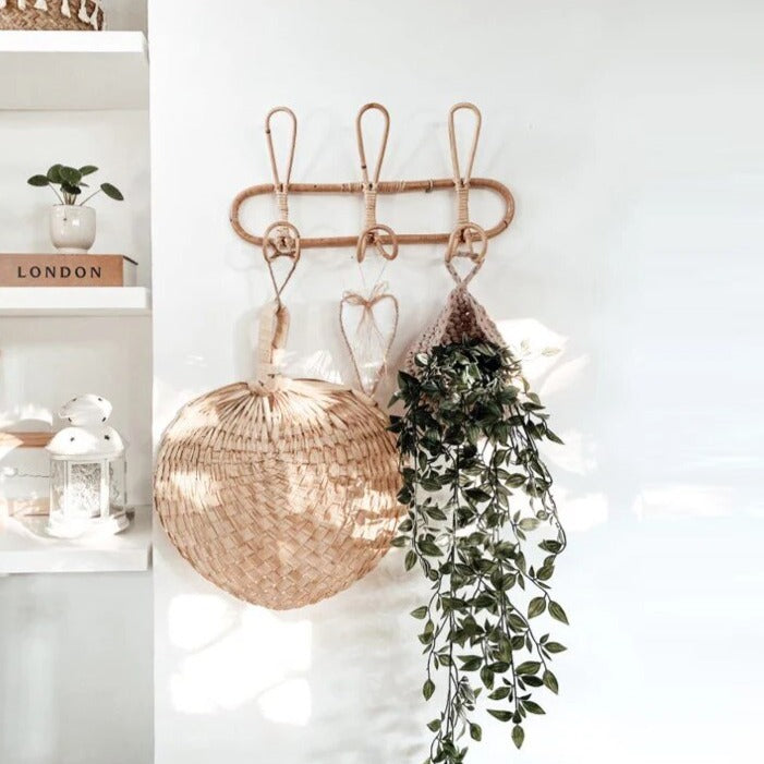 Handmade Rattan Wall Hooks – Organic Coat Rack for Rustic Home Decor 5