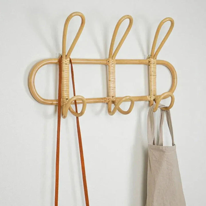 Handmade Rattan Wall Hooks – Organic Coat Rack for Rustic Home Decor 7