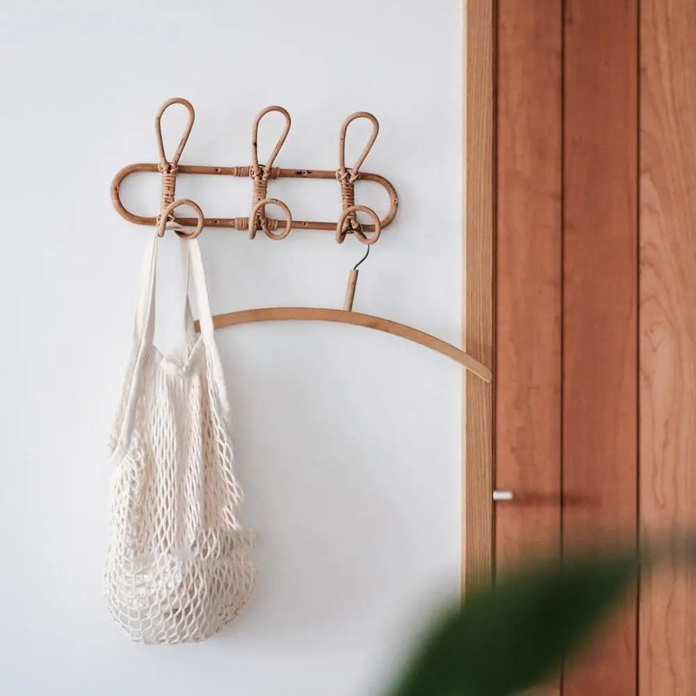Handmade Rattan Wall Hooks – Organic Coat Rack for Rustic Home Decor 8