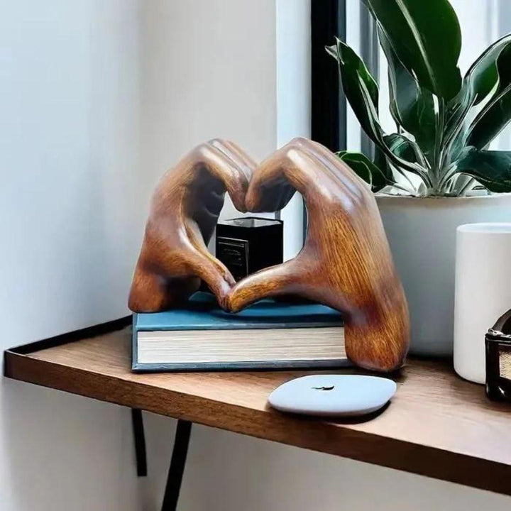 Handmade Wooden Sculpture Art Symbolizing Love – 18.5 cm Hand-Carved Wooden Statue for Unique Home Decor 4