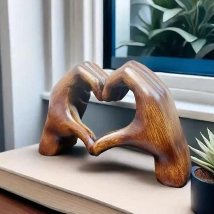 Handmade Wooden Sculpture Art Symbolizing Love – 18.5 cm Hand-Carved Wooden Statue for Unique Home Decor 5