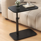 Height-Adjustable Side Table with Wooden Top and Metal Frame – Versatile Design for Living Room and Bedroom 0