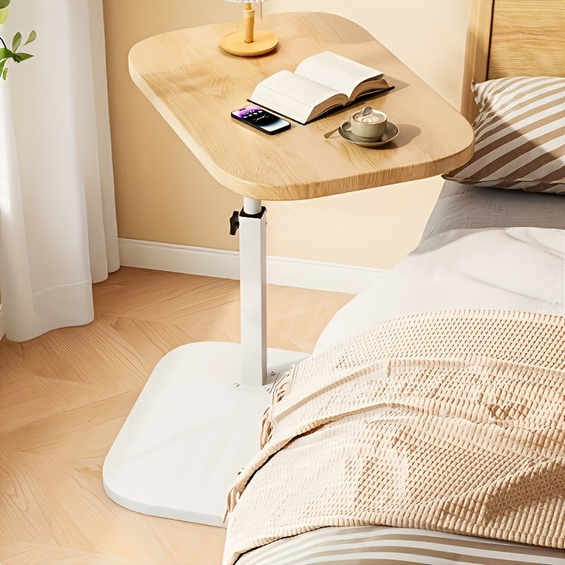 Height-Adjustable Side Table with Wooden Top and Metal Frame – Versatile Design for Living Room and Bedroom 3