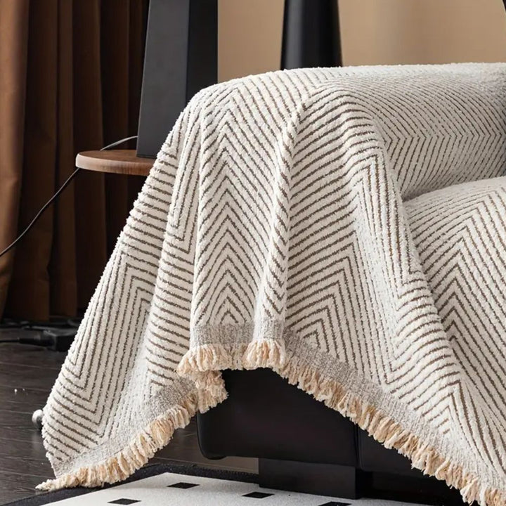 Herringbone Sofa Cover in Premium Microfiber - Stylish Non-Slip Couch Cover for Protection Against Stains and Wear 4