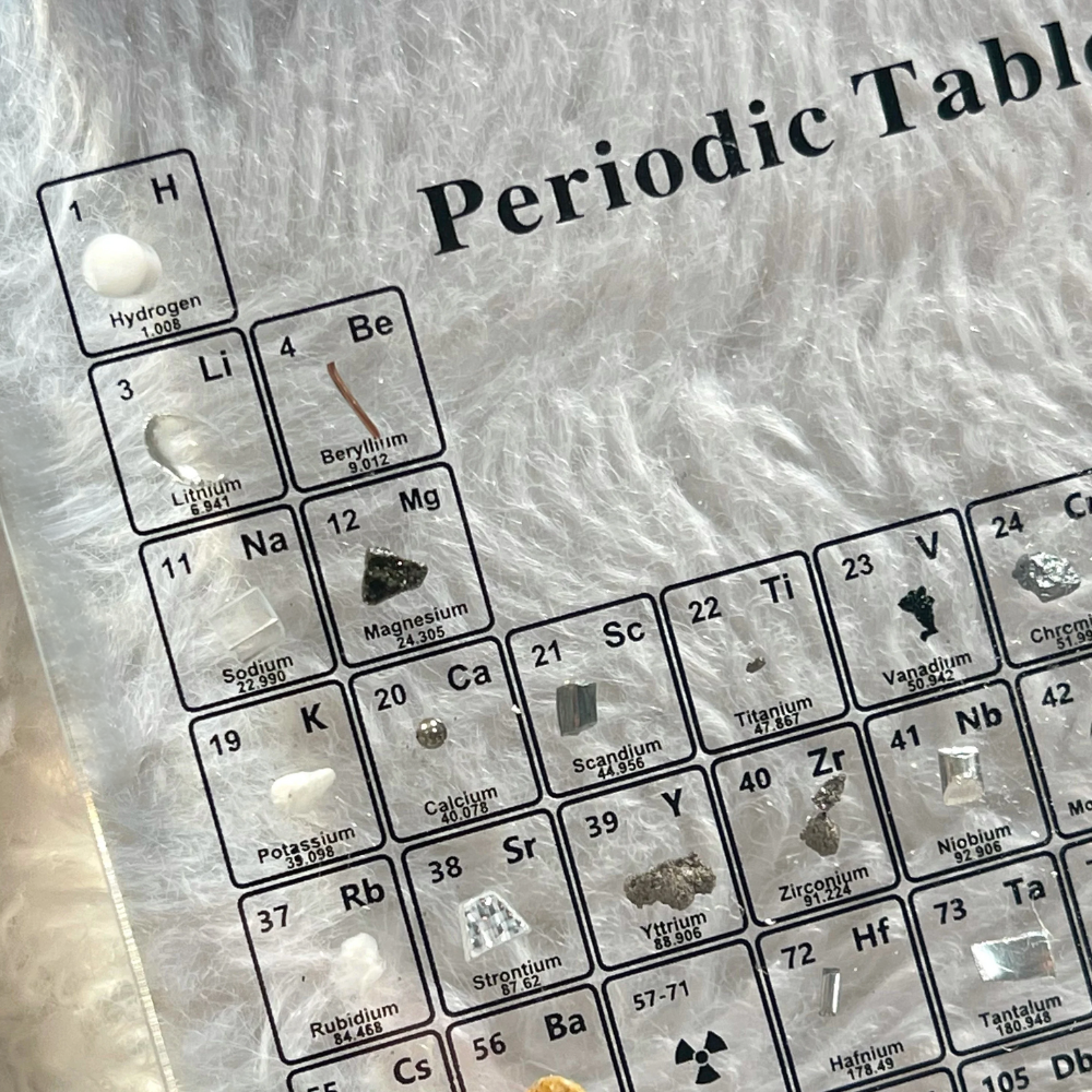 Illuminated Periodic Table of Elements Display with 83 Real Samples in Acrylic – Modern LED Design with Wooden Base 2
