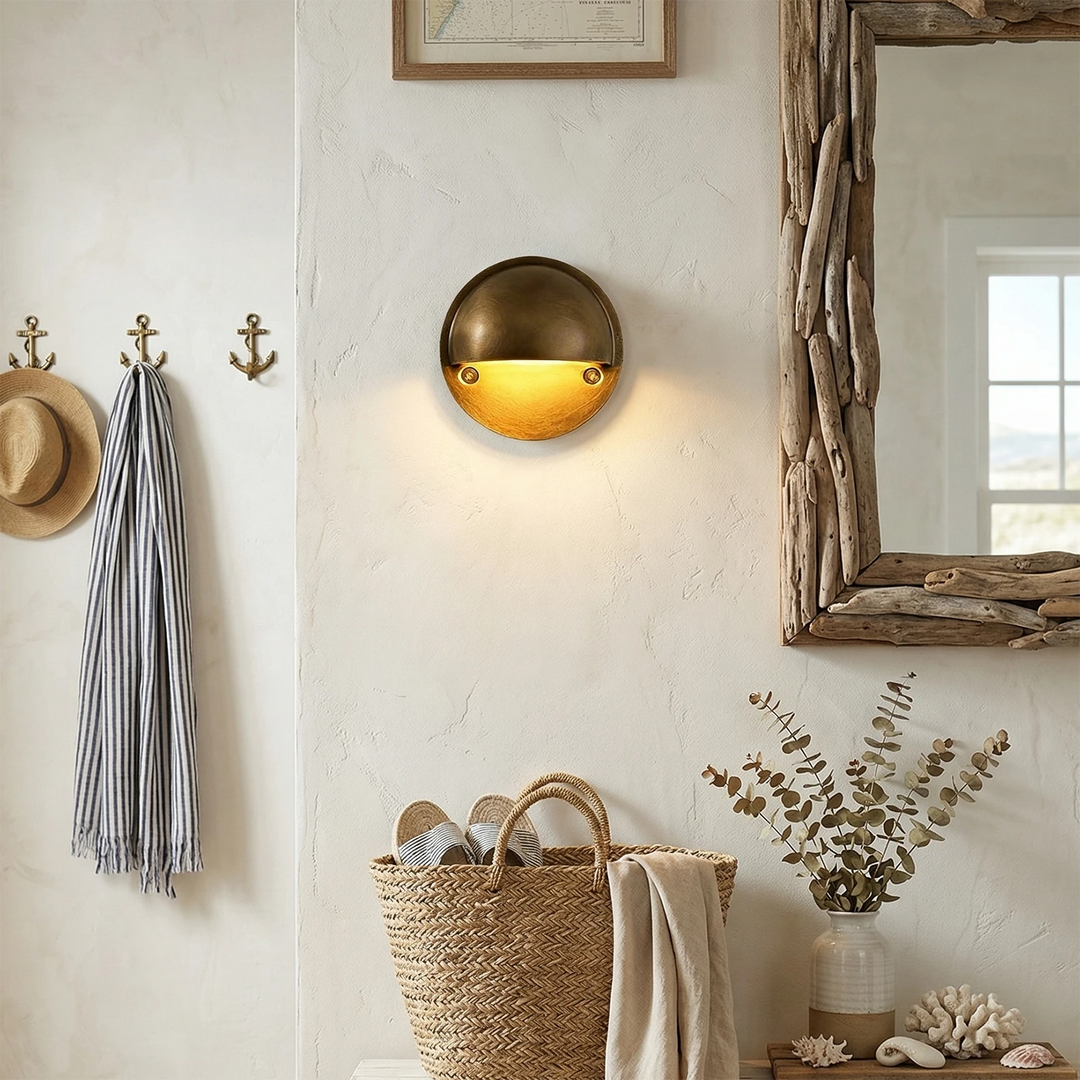 Industrial Arc Wall Sconce with Brushed Brass Finish – Modern LED Wall Light for Living Room and Bedroom 4