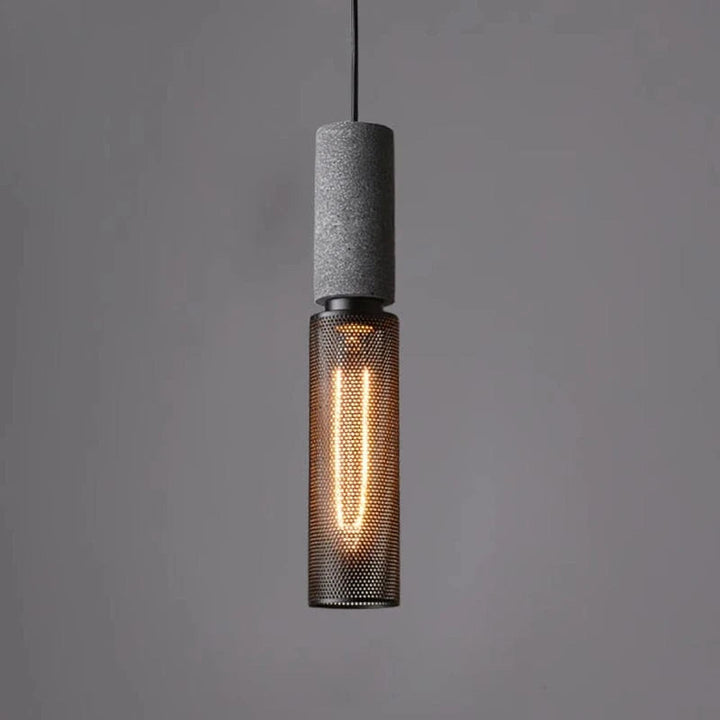 Industrial Pendant Lighting with Concrete and Metal Design – Adjustable Height Hanging Lights for Kitchen Island and Dining Room 0