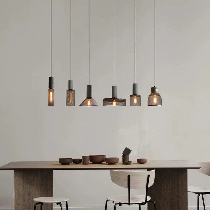 Industrial Pendant Lighting with Concrete and Metal Design – Adjustable Height Hanging Lights for Kitchen Island and Dining Room 1