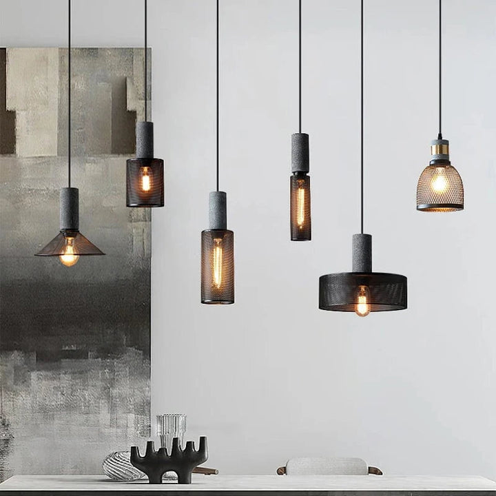 Industrial Pendant Lighting with Concrete and Metal Design – Adjustable Height Hanging Lights for Kitchen Island and Dining Room 2