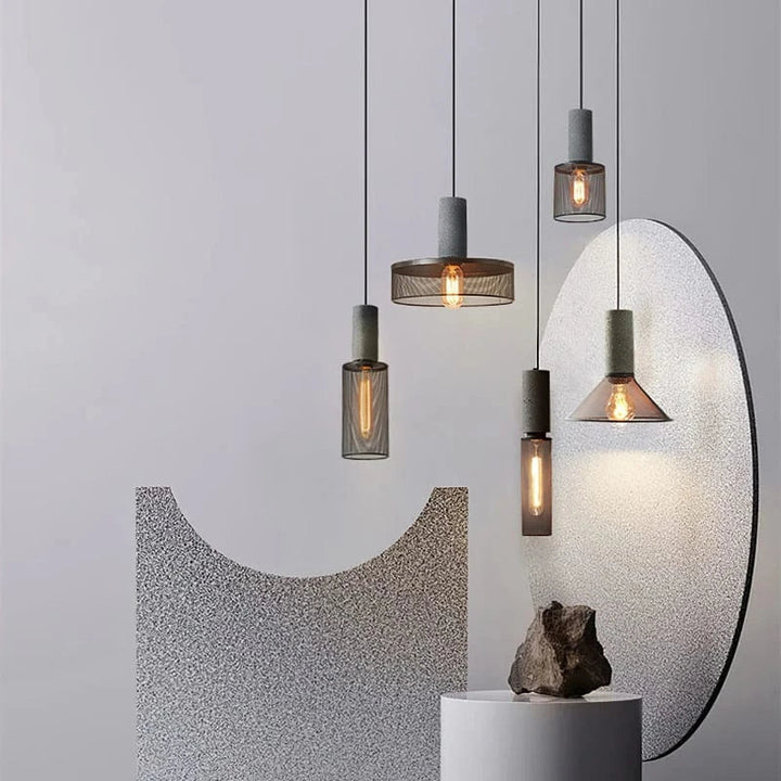 Industrial Pendant Lighting with Concrete and Metal Design – Adjustable Height Hanging Lights for Kitchen Island and Dining Room 3