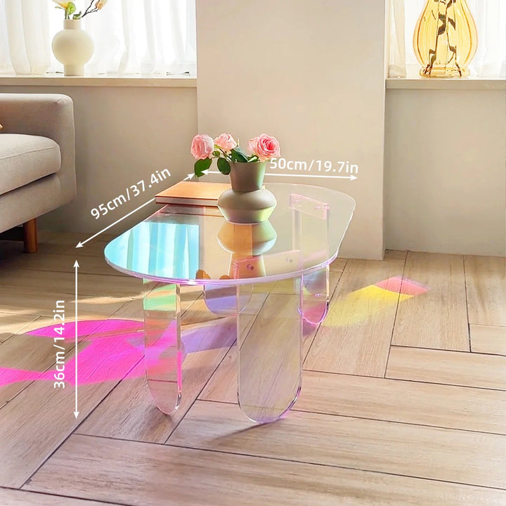 Iridescent Acrylic Side Table – Colorful Light Show for Modern Interiors 5
