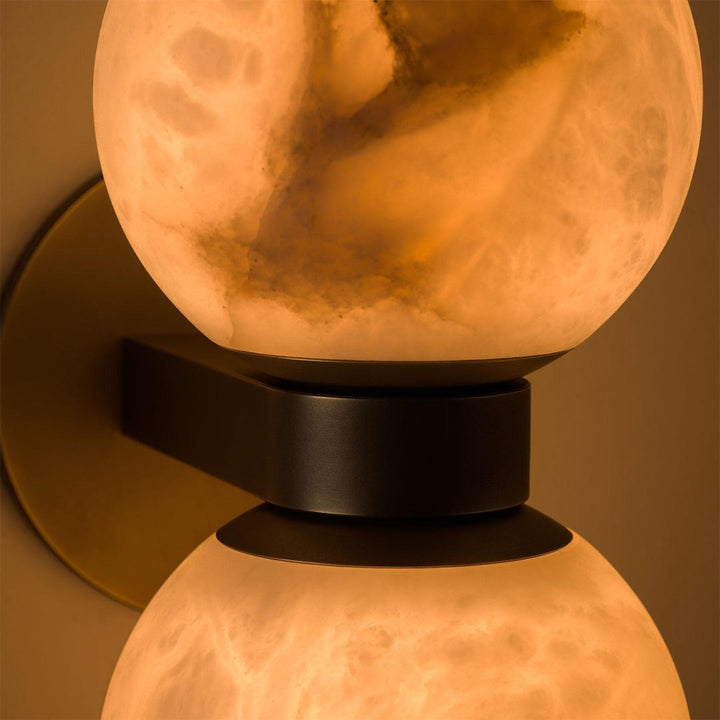 Italian Brass Globe Wall Sconce with Up and Down Moon Design – 12W G9 Warm White Light for Modern Home Decor 5