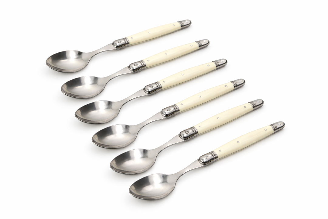 Ivory Laguiole Style Flatware Set – Elegant Stainless Steel Cutlery for Dining 12
