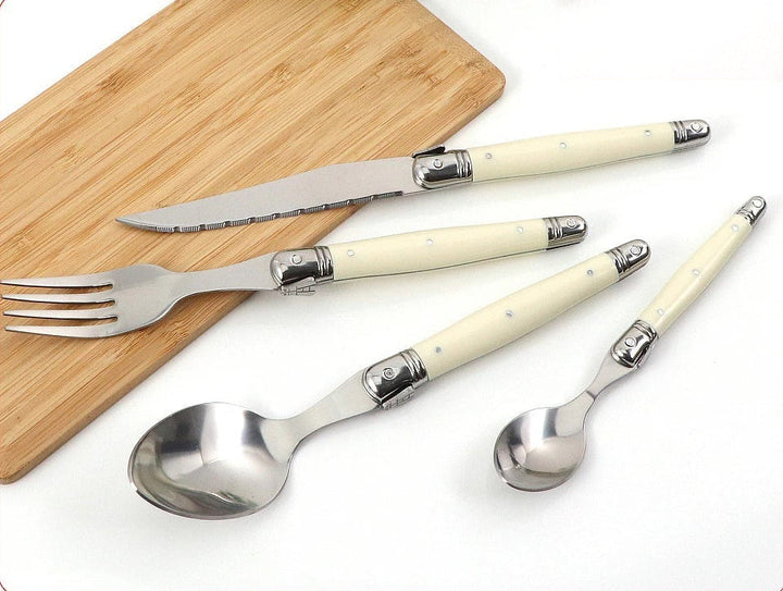 Ivory Laguiole Style Flatware Set – Elegant Stainless Steel Cutlery for Dining 2