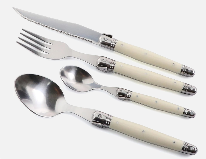 Ivory Laguiole Style Flatware Set – Elegant Stainless Steel Cutlery for Dining 3