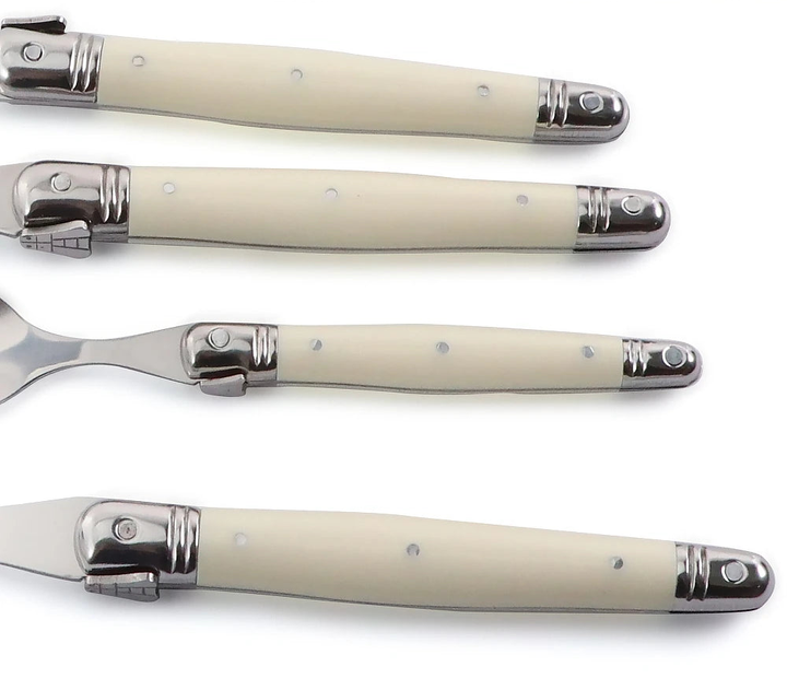Ivory Laguiole Style Flatware Set – Elegant Stainless Steel Cutlery for Dining 8