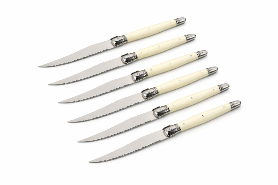 Ivory Laguiole Style Flatware Set – Elegant Stainless Steel Cutlery for Dining 9
