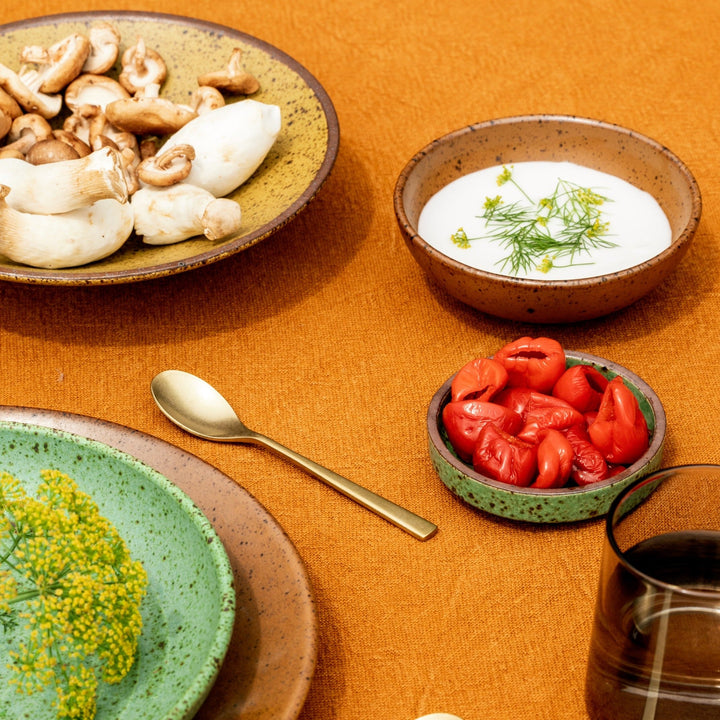 Jade Stoneware Ceramic Dinnerware Set – Vintage Glazed Porcelain with Unique Shapes 2