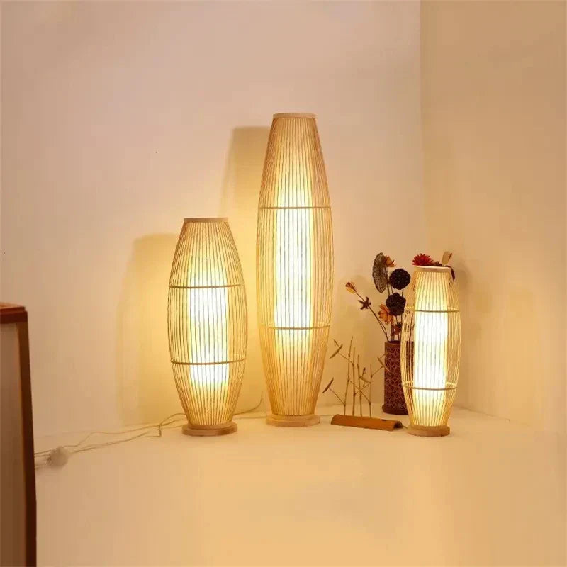 Japandi Bamboo Floor Lamp – Eco-Friendly LED Standing Lamp for Living Room and Bedroom Decor 0