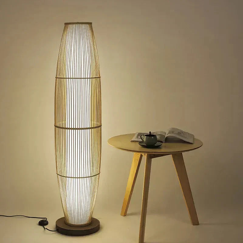 Japandi Bamboo Floor Lamp – Eco-Friendly LED Standing Lamp for Living Room and Bedroom Decor 4
