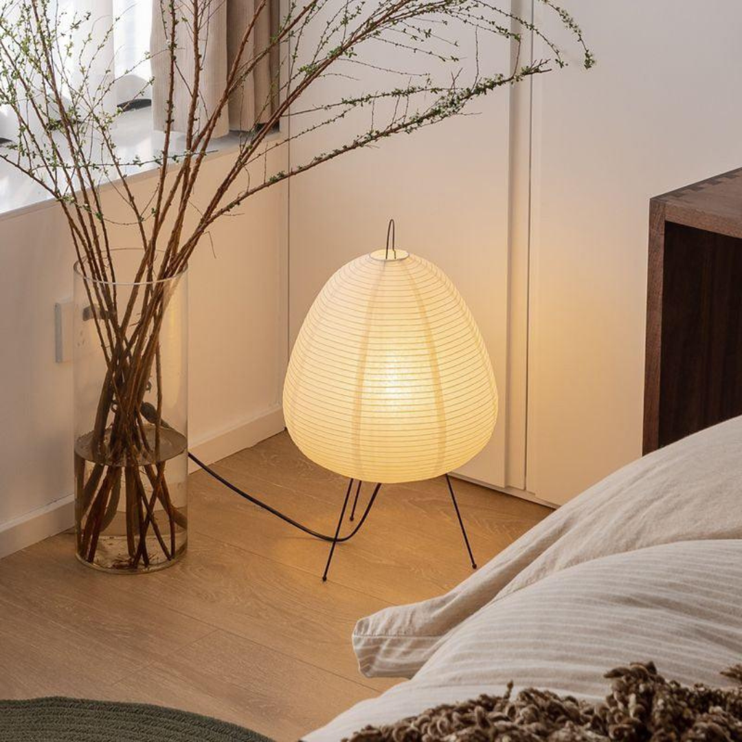 Japandi Floor Lamp – Modern Minimalist Design with Rice Paper Shade for Living Room Lighting 2