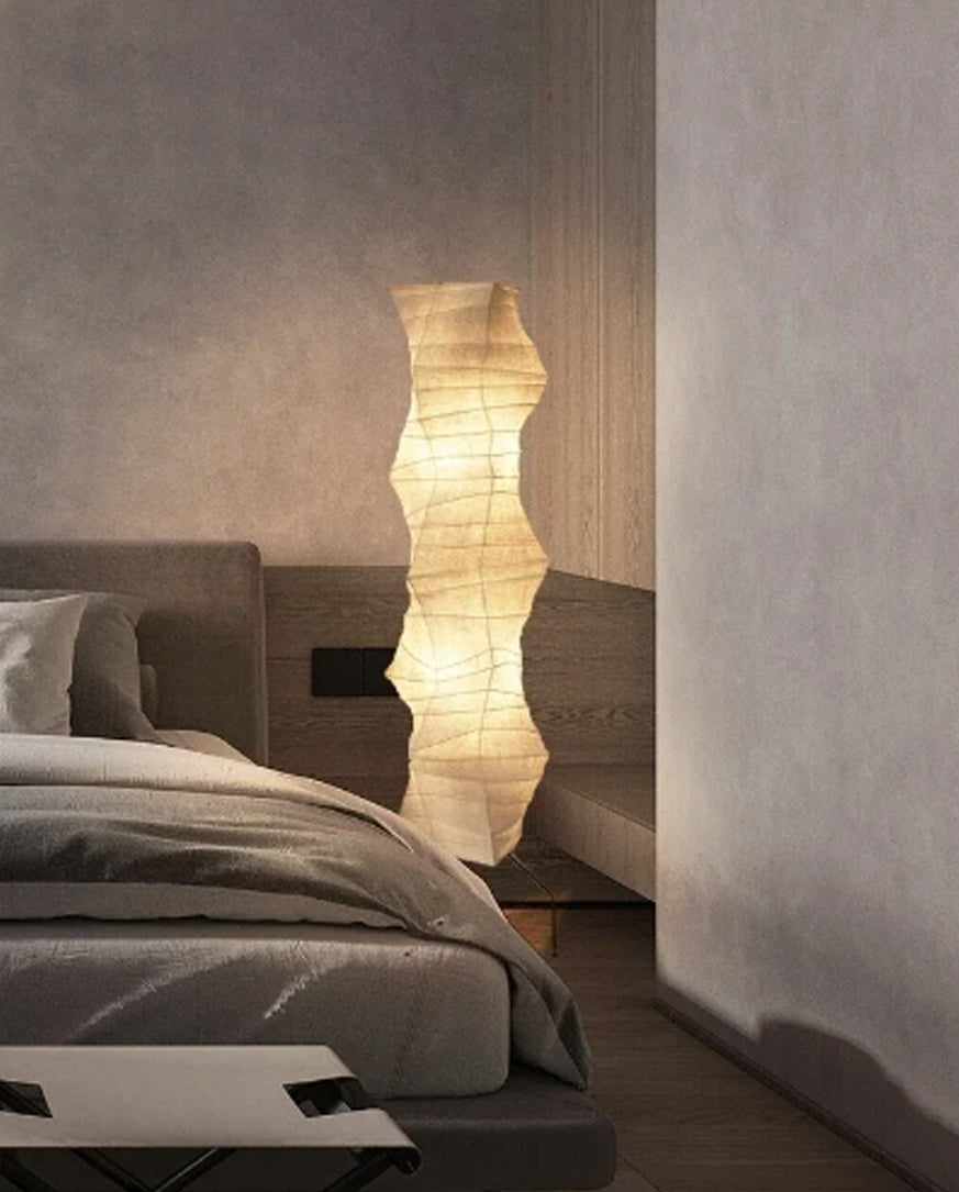 Japandi Floor Lamp with Organic Rice Paper Design – Elegant Standing Lamp for Living Room Decor 3