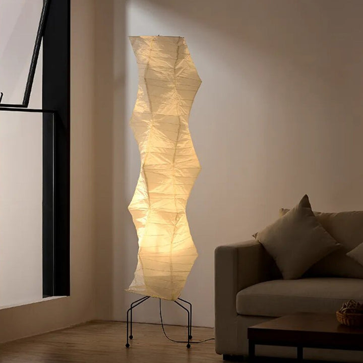 Japandi Floor Lamp with Organic Rice Paper Design – Elegant Standing Lamp for Living Room Decor 4