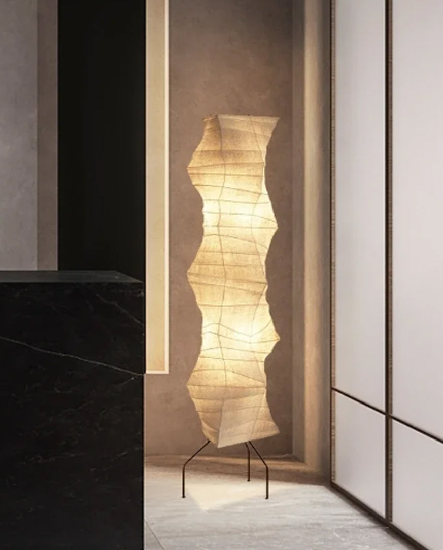 Japandi Floor Lamp with Organic Rice Paper Design – Elegant Standing Lamp for Living Room Decor 5
