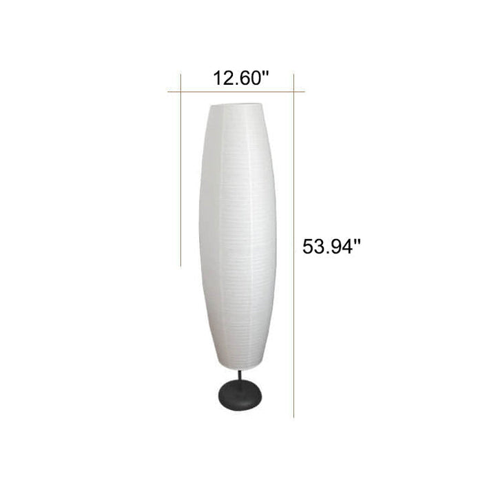 Japandi Floor Lamp with Rice Paper Column Design – Minimalist Style for Warm Ambient Lighting 3