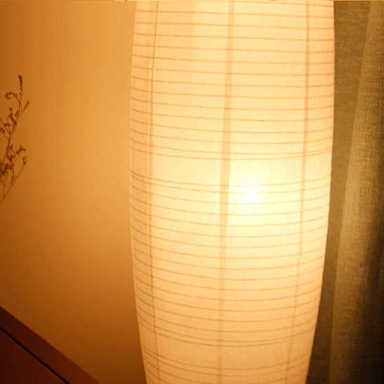 Japandi Floor Lamp with Rice Paper Column Design – Minimalist Style for Warm Ambient Lighting 6